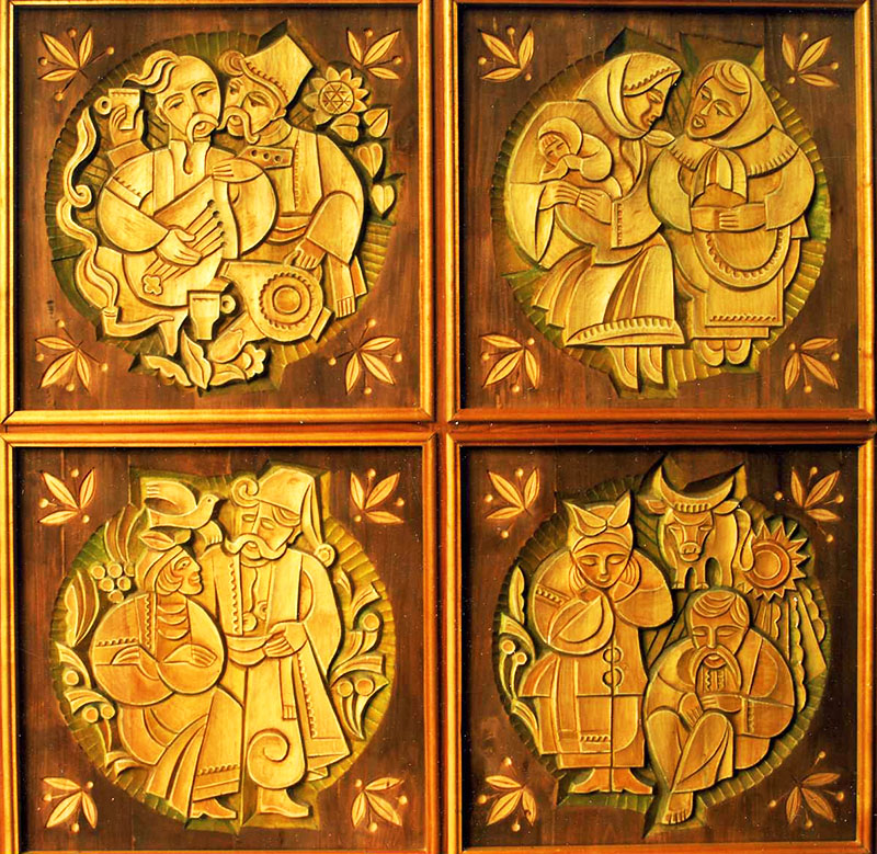 Декоративне панно «Бувальщина». 1995. Дерево, різьблення